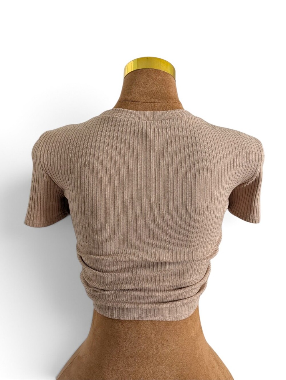 H&M Tan Ruched Drawstring Crop Top - Picture 2 of 6